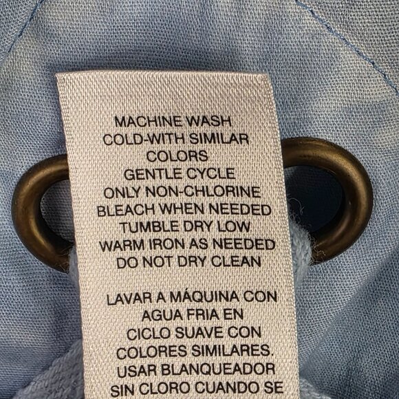 Womens Chicos Zenergy Blue Full Zip Jacket 3/4 Sleeve Lace-Up Cotton Stretch 2 - Picture 8 of 8